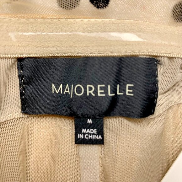 NWT MAJORELLE Secrets Tulle Ruched Polka Dot Dress in Dark Nude - Picture 10 of 10